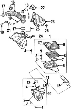 Foto de Manguera de Admisi�n de Aire del motor Original para Daewoo Leganza 1999 2000 2001 2002 Marca DAEWOO N�mero de Parte 96184829