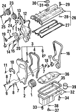 Foto de Empaquetaduras Cubierta de Correa del Tiempo Original para Daewoo Leganza Daewoo Nubira Marca DAEWOO N�mero de Parte 92062874