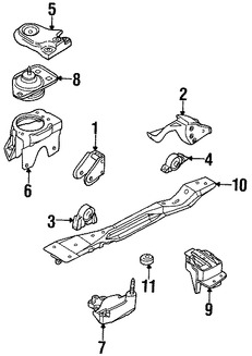 Foto de Soporte de Montura del motor Original para Daewoo Leganza 1999 2000 2001 2002 Marca DAEWOO N�mero de Parte 96245546