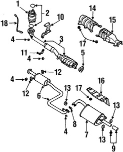 Foto de Tubo de Escape Original para Daewoo Leganza 1999 2000 2001 2002 Marca DAEWOO N�mero de Parte 96310920