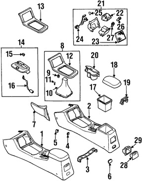 Foto de Consola Central Original para Daewoo Leganza 1999 2000 2001 2002 Marca DAEWOO N�mero de Parte 96254900