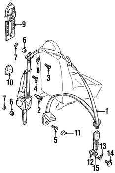 Foto de Receptaculo del Cinturon de Seguridad Original para Daewoo Leganza Daewoo Lanos Daewoo Nubira Marca DAEWOO Nmero de Parte 96342135