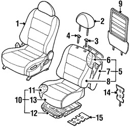 Foto de Panel posterior de Asiento Original para Daewoo Leganza 1999 2000 2001 2002 Marca DAEWOO N�mero de Parte 96266686