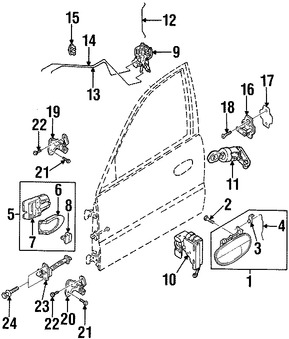 Foto de Bisagra de puerta Original para Daewoo Leganza 1999 2000 2001 2002 Marca DAEWOO N�mero de Parte 96229579