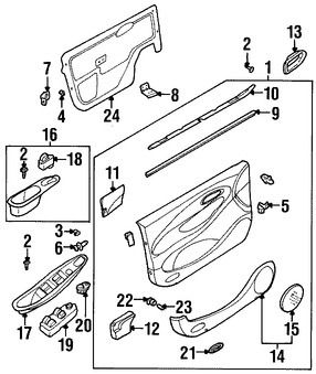 Foto de Panel Interior de Puerta Original para Daewoo Leganza 2001 2002 Marca DAEWOO N�mero de Parte 96592907
