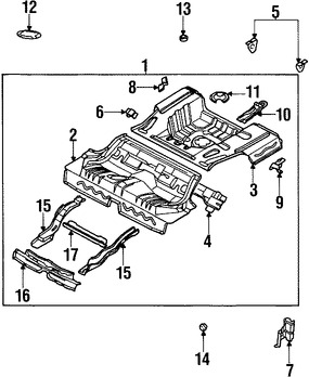 Foto de Travesano Plataforma de Piso Original para Daewoo Leganza 1999 2000 2001 2002 Marca DAEWOO Nmero de Parte 96228016