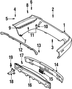 Foto de Soporte de cubierta de parachoques Original para Daewoo Leganza 1999 2000 2001 2002 Marca DAEWOO N�mero de Parte 96205790