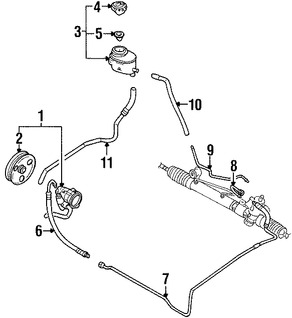 Foto de Manguera Direccion Hidraulica Original para Daewoo Nubira 2000 2001 2002 Marca DAEWOO Nmero de Parte 96268547