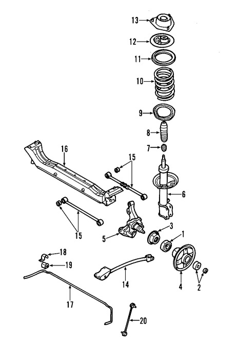 Foto de Puntal de suspensin Original para Daewoo Leganza 1999 2000 2001 2002 Marca DAEWOO Nmero de Parte 96299157