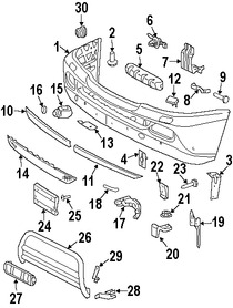 Foto de Soporte de la placa Original para Mercedes-Benz ML320 Mercedes-Benz ML350 Mercedes-Benz ML500 Mercedes-Benz ML55 AMG Mercedes-Benz ML430 Marca MERCEDES BENZ Parte #1638850381