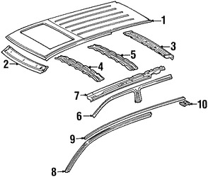 Foto de Panel de Techo Original para Mercedes-Benz ML320 2001 Mercedes-Benz ML430 2001 Mercedes-Benz ML55 AMG 2001 Marca MERCEDES BENZ Nmero de Parte 1636500809