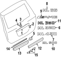 Foto de Manilla Puerta Trasera Original para Mercedes-Benz ML320 Mercedes-Benz ML350 Mercedes-Benz ML430 Mercedes-Benz ML500 Mercedes-Benz ML55 AMG Marca MERCEDES BENZ Parte #16374016936272