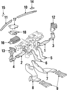 Foto de Ducto de Aire del Panel de Instrumentos Original para Mercedes-Benz Marca MERCEDES BENZ N�mero de Parte 2038300223