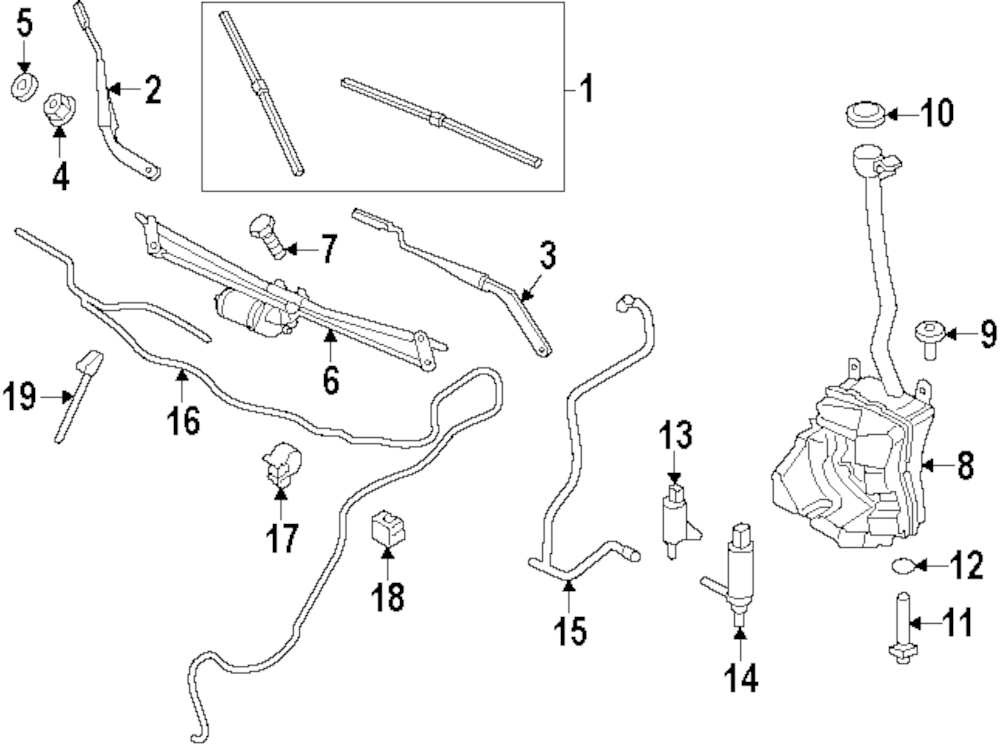 Foto de Boquilla del Limpiaparabrisas para Mini Cooper Cooper 2008 Marca MINI OEM Nmero de Parte #61 66 2 755 722
