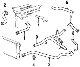 Foto de Manguera Bypass de refrigerante Original para BMW 528i 1997 1998 BMW Z3 1997 1998 Marca BMW Nmero de Parte 13541703865