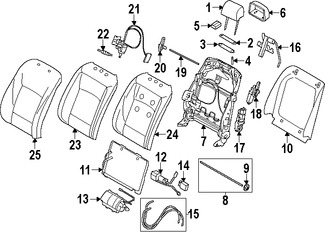 Foto de Bastidor de Respaldo de Asiento Original para BMW Marca BMW N�mero de Parte 52109144893