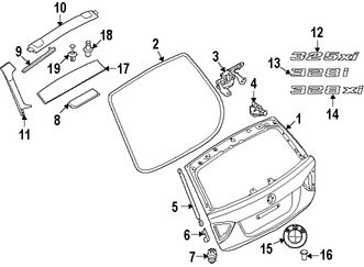 Foto de Puerta Trasera Original para BMW 325xi 2006 BMW 328i 2008 2007 BMW 328xi 2008 2007 Marca BMW N�mero de Parte 41627166105