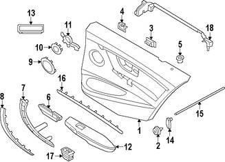 Foto de Panel Interior de Puerta Original para BMW 328i GT xDrive BMW 335i GT xDrive BMW Marca BMW N�mero de Parte 51427321422