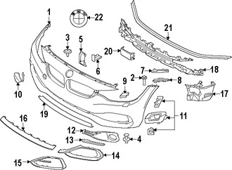 Foto de Cubierta del parachoques Original para BMW Marca BMW N�mero de Parte 51117363283