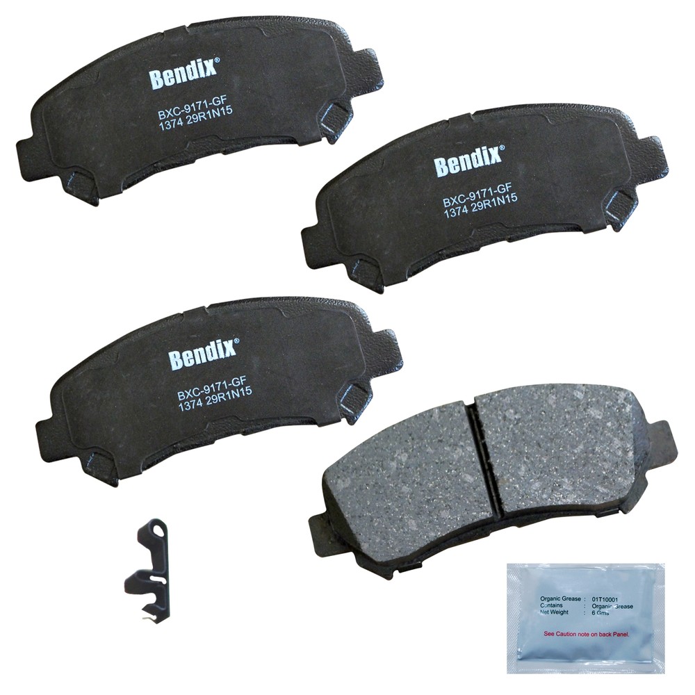 Foto de Pastilla de Freno de Disco Bendix Premium Ceramica sin Cobre BPR para Nissan Juke Nissan Maxima Nissan Rogue Nissan Sentra Suzuki Kizashi Marca BENDIX Parte #CFC1374