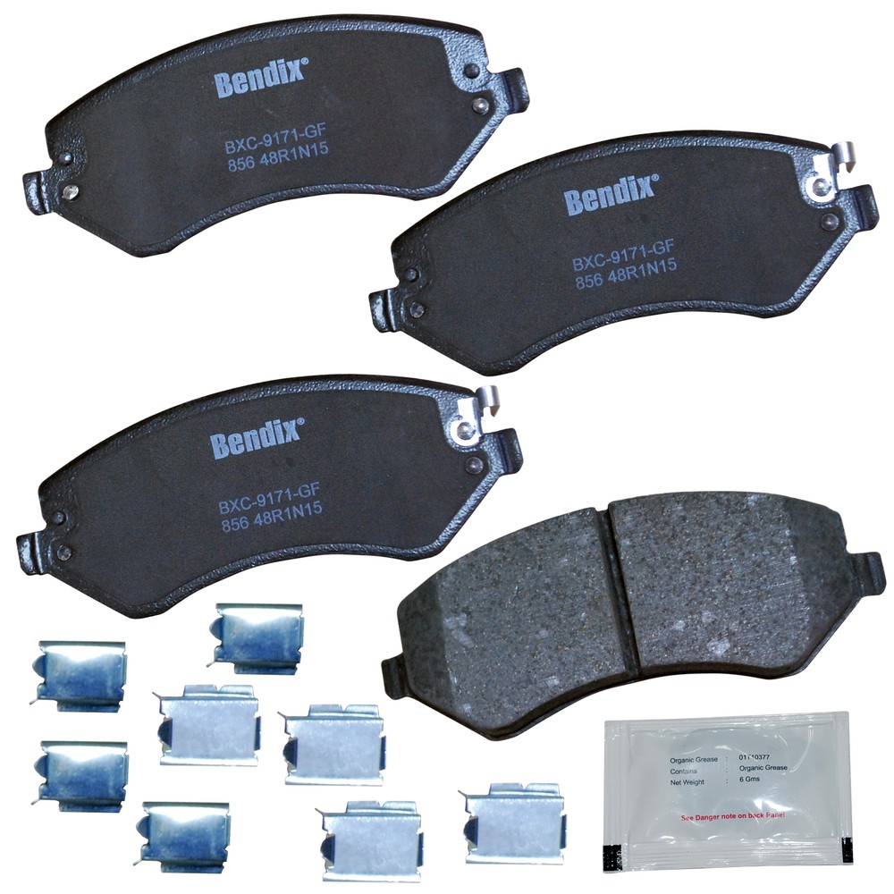 Foto de Pastilla de Freno de Disco Bendix Premium Ceramica sin Cobre BPR para Dodge Grand Caravan Jeep Liberty Chrysler Town & Country Marca BENDIX N�mero de Parte #CFC856