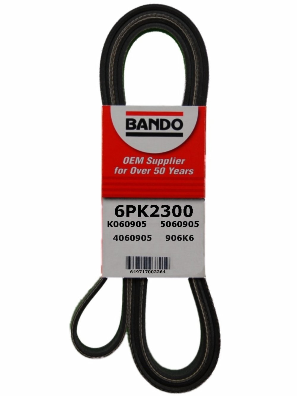 Foto de Banda serpentina Rib Ace Precision Engineered V-Ribbed para Chevrolet Camaro 1992 Chevrolet Trailblazer 2002 Chevrolet Equinox 2006 2007 2008 GMC Envoy 2003 Ford Mustang 1990 Marca BANDO Parte #6PK2300