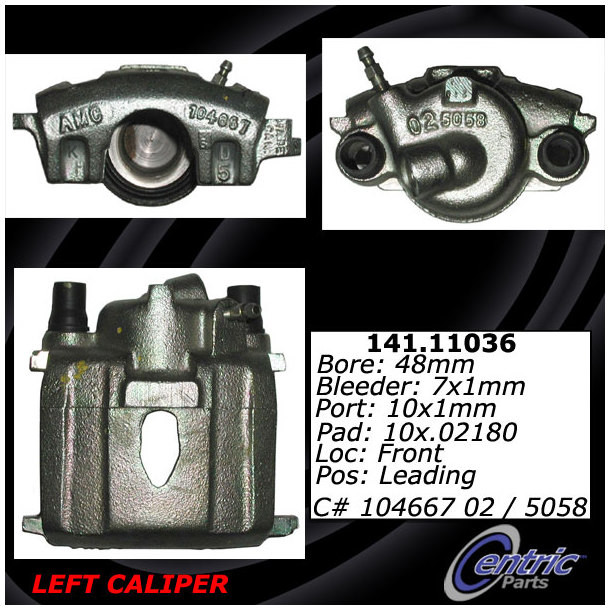 Foto de Caliper de Freno de Disco Premium Semi-Loaded Housing & Bracket - Preferred para Renault Alliance 1983 1984 1985 1986 1987 Renault Encore 1984 1985 1986 Marca CENTRIC PARTS Parte #141.11036