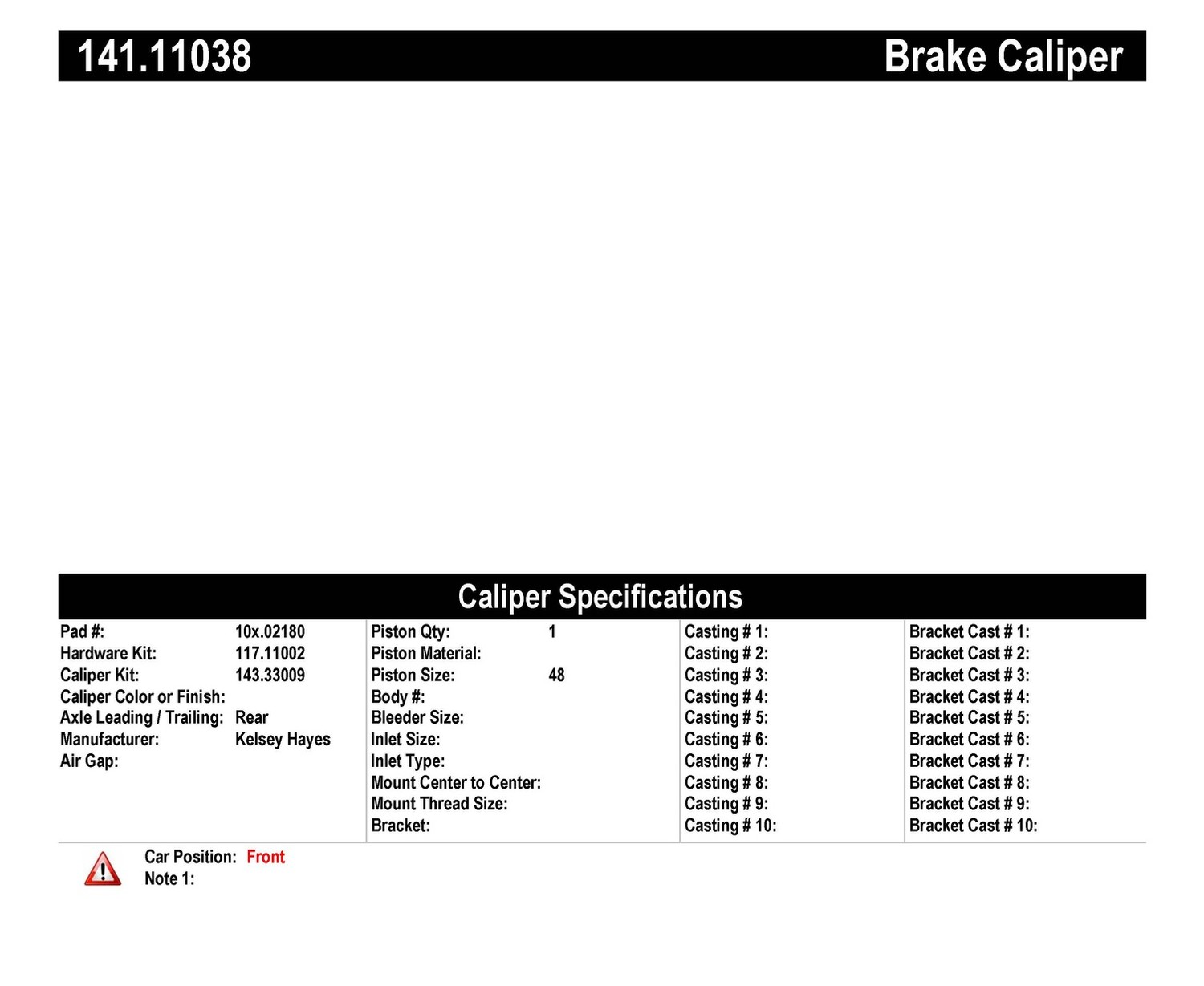 Foto de Caliper de Freno de Disco Premium Semi-Loaded Housing & Bracket - Preferred para Renault Alliance 1987 Marca CENTRIC PARTS N�mero de Parte 141.11038