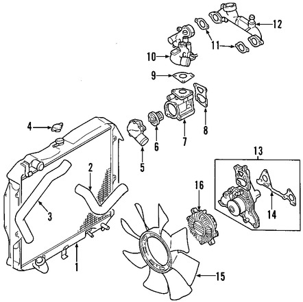 Foto de Empacadura Salida de Refrigerante Original para Mitsubishi Montero 1995 1996 Marca CHRYSLER Nmero de Parte MD319539