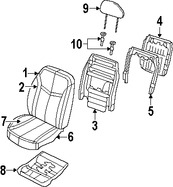 Foto de Panel posterior de Asiento Original para Chrysler Sebring 2009 2010 Dodge Avenger 2010 Marca CHRYSLER N�mero de Parte 1FK74XT1AC