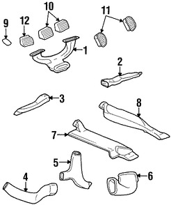 Foto de Ducto de Aire del Panel de Instrumentos Original para Chrysler Concorde Chrysler 300M Chrysler LHS Dodge Intrepid Marca CHRYSLER N�mero de Parte 4758351AD