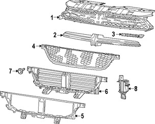 Foto de Molde de rejilla Original para Dodge Dart 2013 2014 2015 2016 Marca CHRYSLER N�mero de Parte 1UH85TZZAC