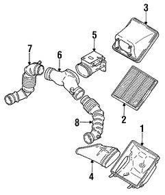 Foto de Sensor de flujo de masa de aire Original para Dodge Stealth 1991 1992 1993 Mitsubishi 3000GT 1991 1992 1993 Marca CHRYSLER Nmero de Parte MD170165