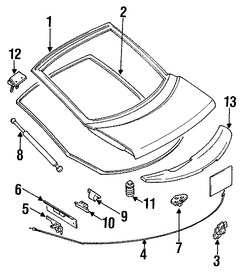 Foto de Soporte Elevaci�n Puerta Trasera Original para Dodge Stealth 1991 1992 1993 1994 1995 1996 Marca CHRYSLER N�mero de Parte MB843862