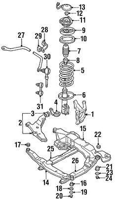 Foto de Base del Amortiguador Original para Dodge Stealth Mitsubishi 3000GT Marca CHRYSLER Nmero de Parte MB949423
