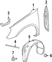 Foto de Guardafango Original para Dodge Avenger 2008 2009 2010 Marca CHRYSLER N�mero de Parte 5008902AG