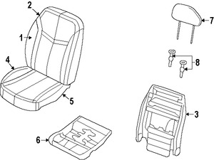 Foto de Respaldo de Asiento Original para Chrysler Sebring 2010 Dodge Avenger 2010 Marca CHRYSLER N�mero de Parte 1RX22XT1AA