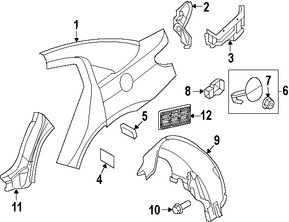 Foto de Panel Lateral Trasero Original para Dodge Avenger 2008 2009 2010 Marca CHRYSLER N�mero de Parte 68021032AD
