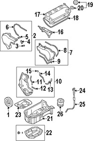 Foto de Empacadura de Tapa de Aceite del Motor Original para Mitsubishi Dodge Chrysler Marca CHRYSLER Nmero de Parte MD311638