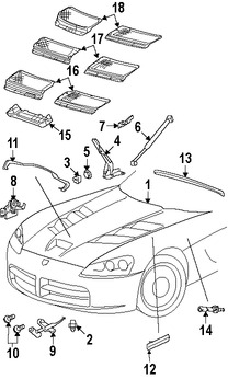 Foto de Sello del capo Original para Dodge Viper 2008 2009 2010 Marca CHRYSLER N�mero de Parte 5029542AA