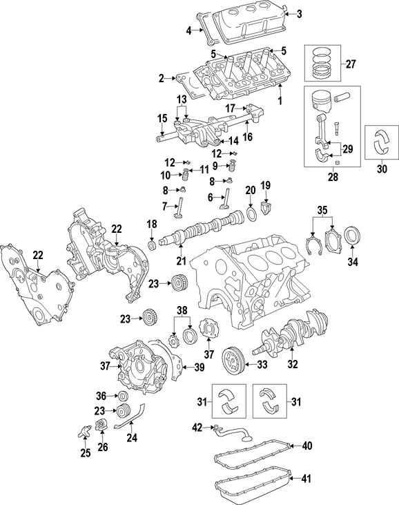 Foto de Rodamiento principal del Cigueal Original para Dodge Grand Caravan Chrysler Town & Country Chrysler Pacifica Marca CHRYSLER Nmero de Parte 68002265AA