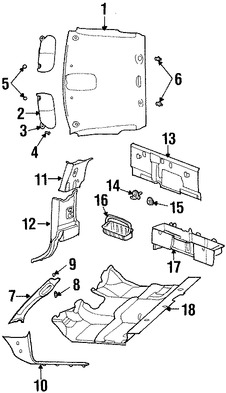 Foto de Techo Interior Original para Dodge Ram 1500 2004 2005 Dodge Ram 2500 2004 2005 Dodge Ram 3500 2004 2005 Marca CHRYSLER N�mero de Parte ZB98TL2AA