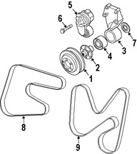 Foto de Conjunto de Tensor de correa Original para Dodge Ram 2500 Dodge Ram 3500 Marca CHRYSLER N�mero de Parte 5086958AA