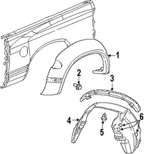 Foto de Guardafango Original para Dodge Ram 1500 Dodge Ram 3500 Dodge Ram 2500 Marca CHRYSLER N�mero de Parte 5KM25TZZAA