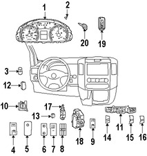 Foto de Interruptor del Techo Corredizo Original para Dodge Sprinter 2500 2007 2008 2009 Dodge Sprinter 3500 2007 2008 2009 Marca CHRYSLER N�mero de Parte 68010516AA