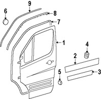 Foto de Protector contra Intemperie Cristal de Puerta Original para Dodge Sprinter 2500 2007 2008 2009 Dodge Sprinter 3500 2007 2008 2009 Marca CHRYSLER N�mero de Parte 68009959AA