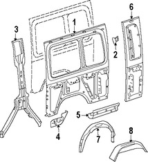 Foto de Panel Lateral Trasero Original para Dodge Sprinter 2500 2007 2008 2009 Dodge Sprinter 3500 2007 2008 2009 Marca CHRYSLER N�mero de Parte 68008738AA