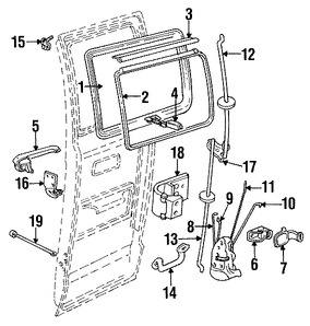 Foto de Cristal de Puerta Original para Dodge Marca CHRYSLER N�mero de Parte 55074706AB