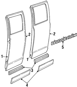 Foto de Panel externo de puerta Original para Dodge Marca CHRYSLER N�mero de Parte 55023225AC