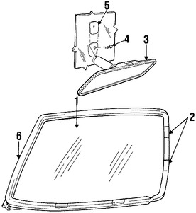 Foto de Espejo retrovisor interior Original para Chrysler Dodge Eagle Jeep Plymouth Marca CHRYSLER Nmero de Parte 4696545AB